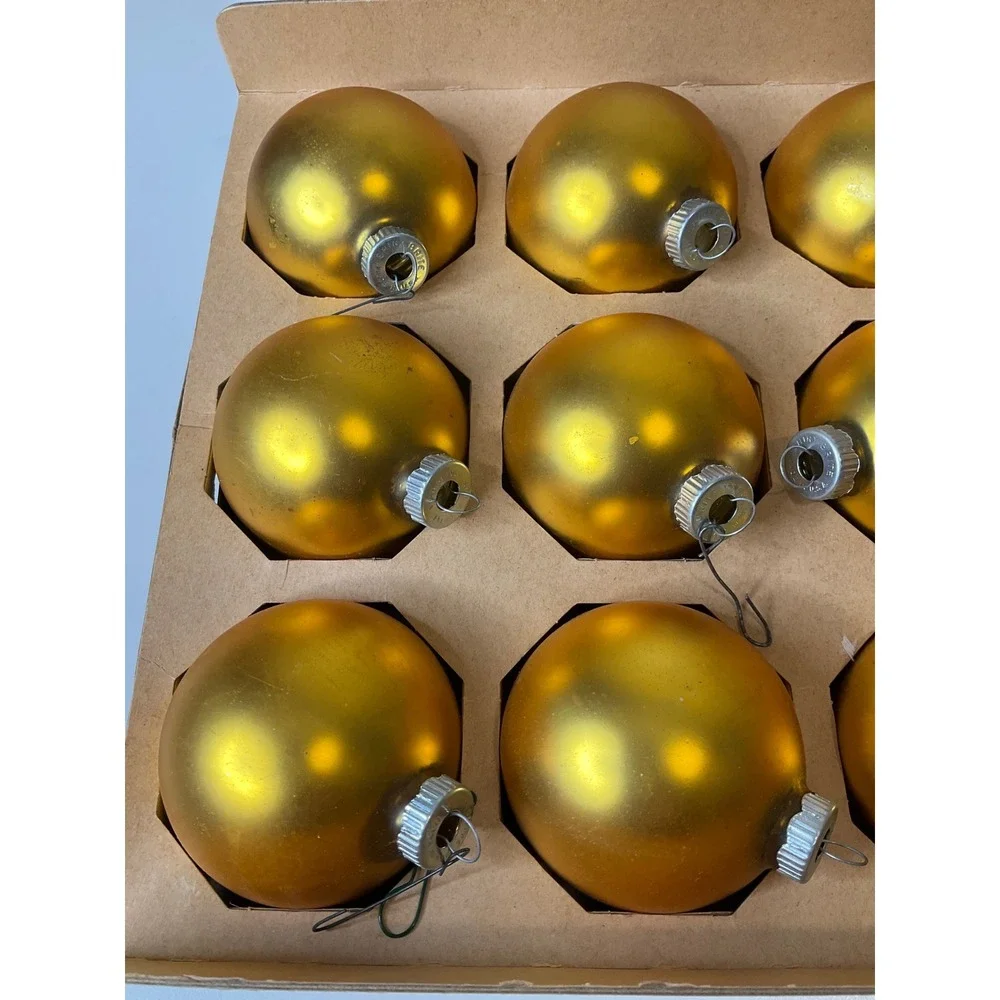 Vintage Shiny Brite Christmas Glass Ornaments Gold Max Eckardt & Sons Nostalgic